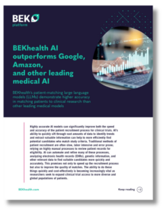 BEKhealth AI outperforms Google, Amazon, and other leading medical AI